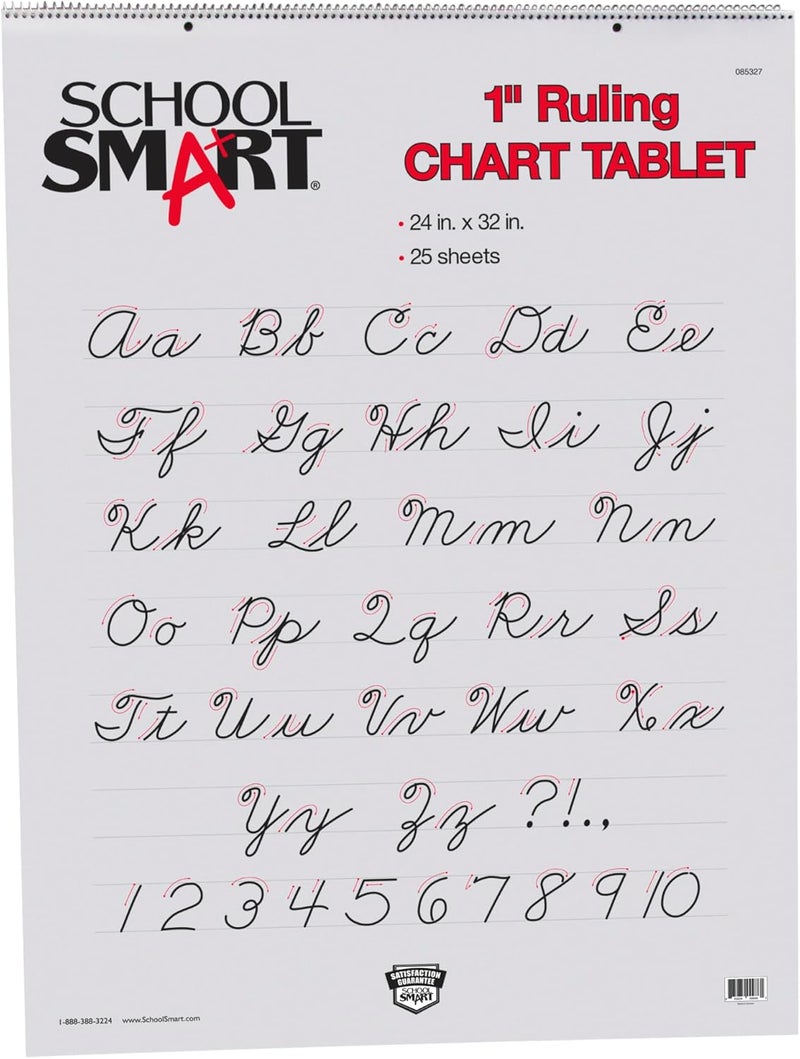School Smart Chart Paper Pad, 32 x 24 Inches, 1 Inch Rule, 25 Sheets - Image 1